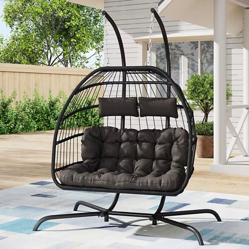 Single double rattan hanging - rattan,
