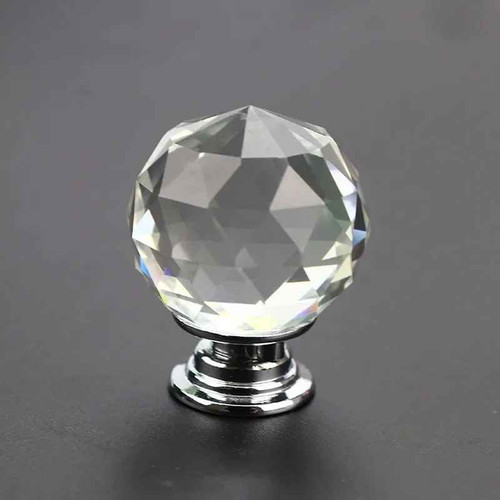 Clear crystal glass door knob - glass,