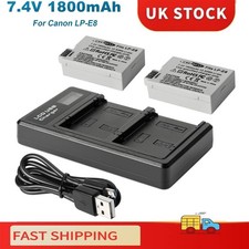 2x LP-E8 Battery &Dual Charger