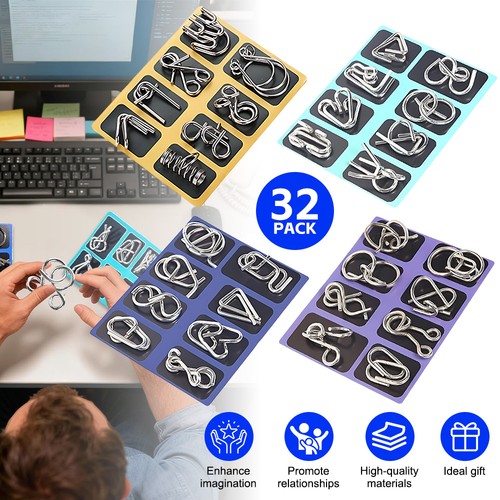 32pcs metal puzzles brain - 32pcs,