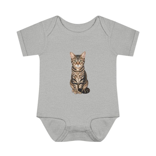 Baby cute tabby cat bodysuit - cat,