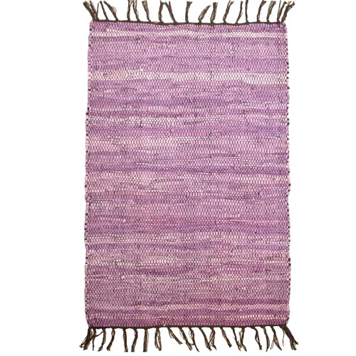 Leather rag rug purple shared - leather,