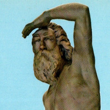 Vintage Postcard Archimedes' Statue Screw Syracuse Italy c1970