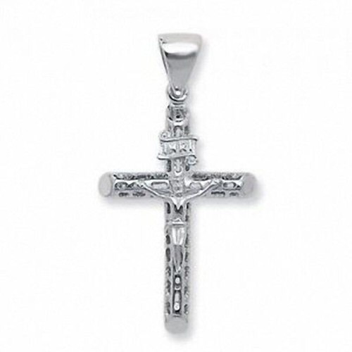 Sterling silver large crucifix - sterling,
