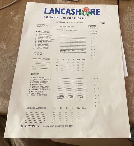 Cricket scorecard lancashire - -,