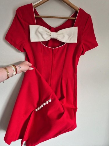 Vintage red coquette midi maxi - red,