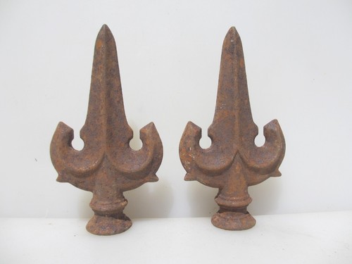 Antique iron finials end - end, top