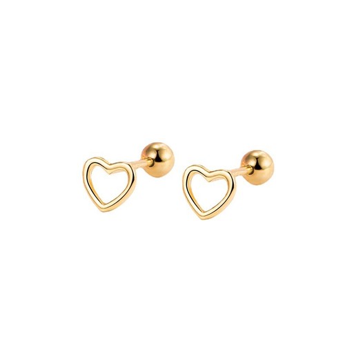 Open love heart - shiny, 925
