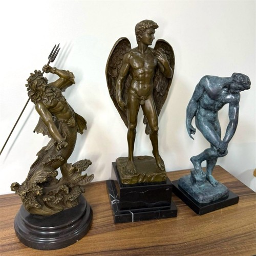 Bronze poseidon statue - bronze,
