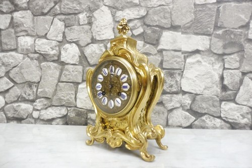 Small antique bronze clock - small,