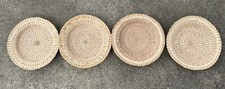 Set Of 4 Hand Woven Straw