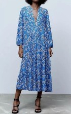 Zara Blue Midi Dress Samy Size