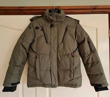 Men's Duck Down Quilted Hooded Puffer Jacket - Size UK  S -  BNWOT 