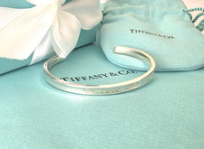 Tiffany & Co 1837 Narrow Silver Cuff Bangle Bracelet, RRP £505, UK Hallmarks!