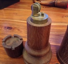 Vintage Wooden Table Lighter plus Spiralette Cigarette Humidor. 