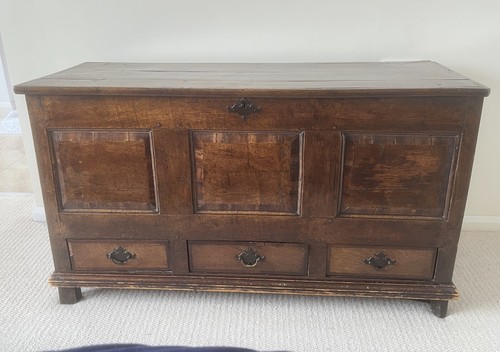 Antique oak mule chest - chest, coffer