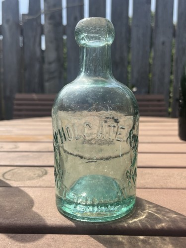 Rare aqua glass dumpy - dumpy, seltzer