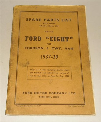 Spare parts list ford - list, +