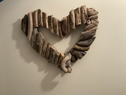 Rustic driftwood heart wall - driftwood,