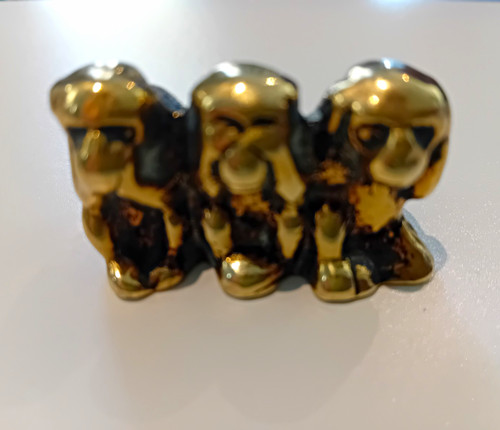 Brass wise monkeys figurine - monkeys,