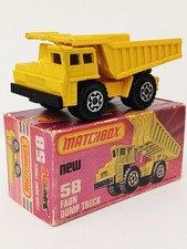 Matchbox Superfast No58 1976 Faun Dump Truck . Yellow Excellent condition Boxed 