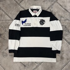 VTG 90s Barbarians Cotton Traders Long Sleeve Striped Rugby Shirt Jersey - LARGE