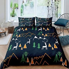  Happy Camping Duvet Cover, Deer Antlers Queen (Not Comforter) Multi 103