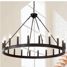 Black wagon wheel chandelier