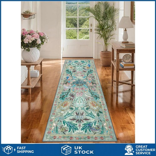 Elegant green bird runner - green, rug