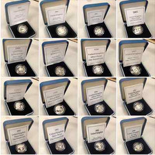 SILVER PROOF £1 ONE POUND COINS CHOICE OF YEAR 1983 TO 2015 WITH COA