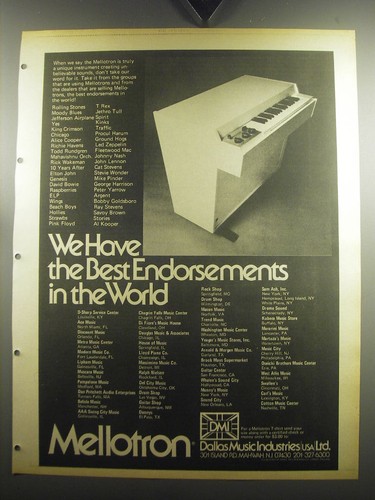 1974 mellotron keyboard - mellotron, ad