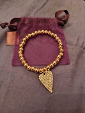 Pia Jewellery Gold Heart Beaded Bracelet, With Diamanté Detail