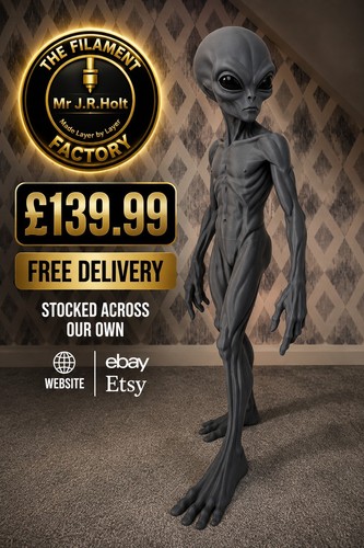 Gray alien figurine - gray,