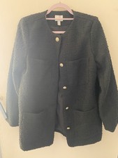 H & M Boucle Jacket Size Small Black Vgc