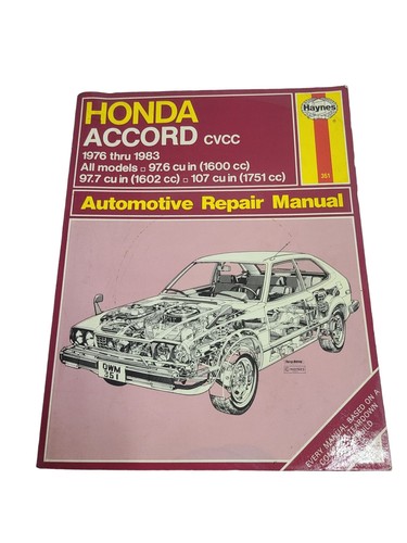 Haynes honda accord cvcc - haynes, car