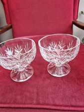 pair cut glass crystal