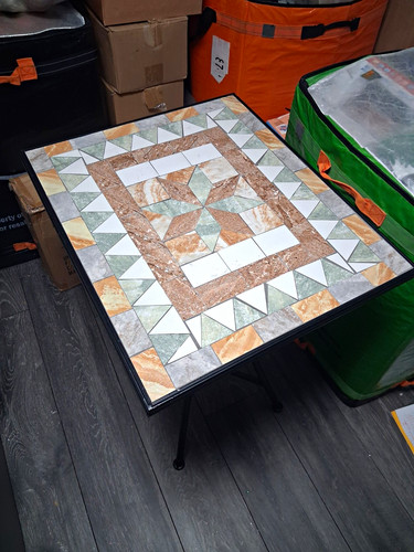 3pc folding bistro set mosaic - set,