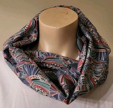 LIBERTY'TANA' COTTON LAWN 'IMAGINATION' BLUE DOUBLE LOOP SCARF NEW HANDMADE