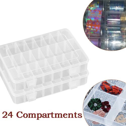 Clear plastic organiser box - clear,