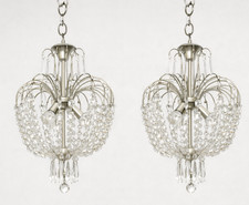 Pair Chandeliers '60 Crystal
