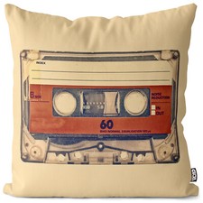 Retro music cassette DJ cushion cover retro vintage cassette audio tape music ko