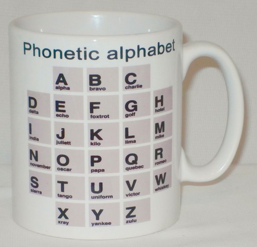 Phonetic alphabet mug can - mug,