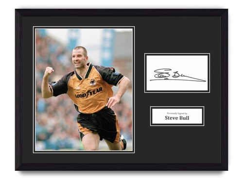 Steve bull signed 16x12 framed - steve,