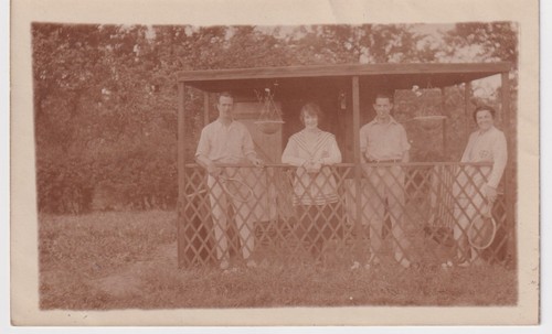 Edwardian rppc lawn - rppc, tennis