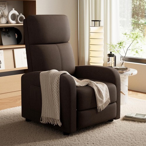 Linen fabric recliner manual - fabric,
