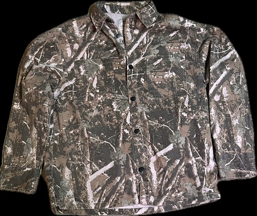 Tree camo canvas shirt jacket - tree,