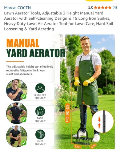 Manual yard aerator - yard,