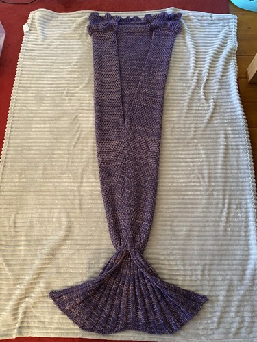 Purple mermaid tail blanket