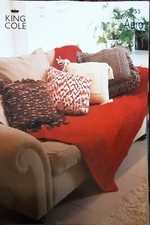 New Original King Cole AERO  throw & Cushions Knitting Pattern 2955