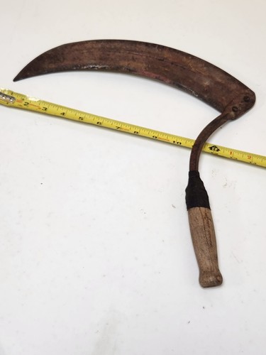 Vintage wood handle scythe - vintage,